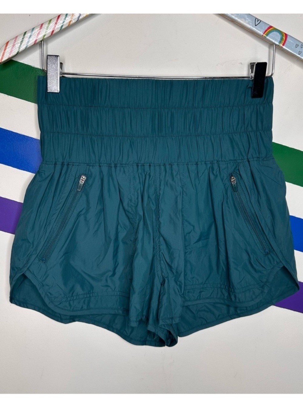 New FP Movement Free People Get Your Flirt On Shorts Teal Green Small